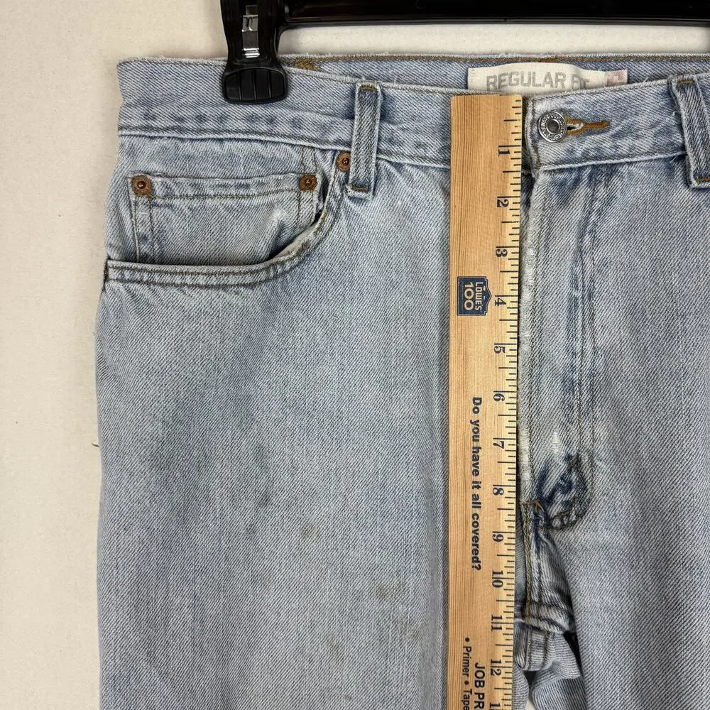 Levi's 505 Jeans Men 34x29 Blue Denim Stonewash Regular Fit Straight Leg Zip Fly